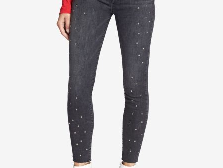 SANCTUARY DENIM Womens Black Embellished Ankle Jeans Online Sale