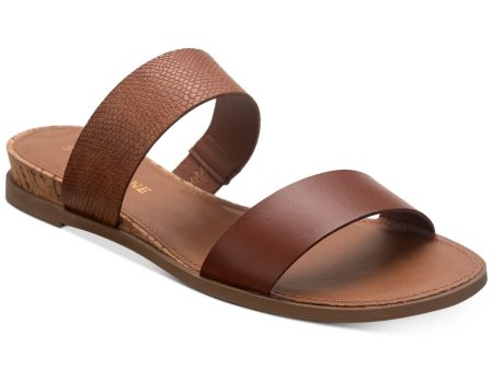 SUN STONE Womens Brown Cushioned Slip Resistant Easten Round Toe Wedge Slip On Slide Sandals Shoes M Cheap