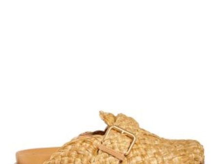 ASH Womens Beige Padded Woven Buckle Accent Galeia Round Toe Platform Slip On Flats Shoes Discount