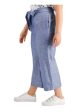 BAR III Womens Blue Pocketed Tie-waist Heather Wide Leg Pants Supply