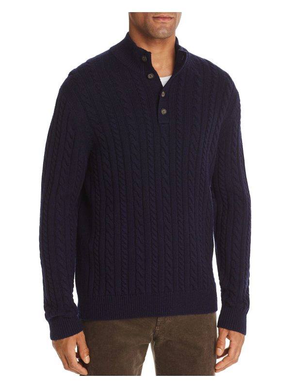 THE MENS STORE Mens Blue Classic Fit Sweater For Cheap