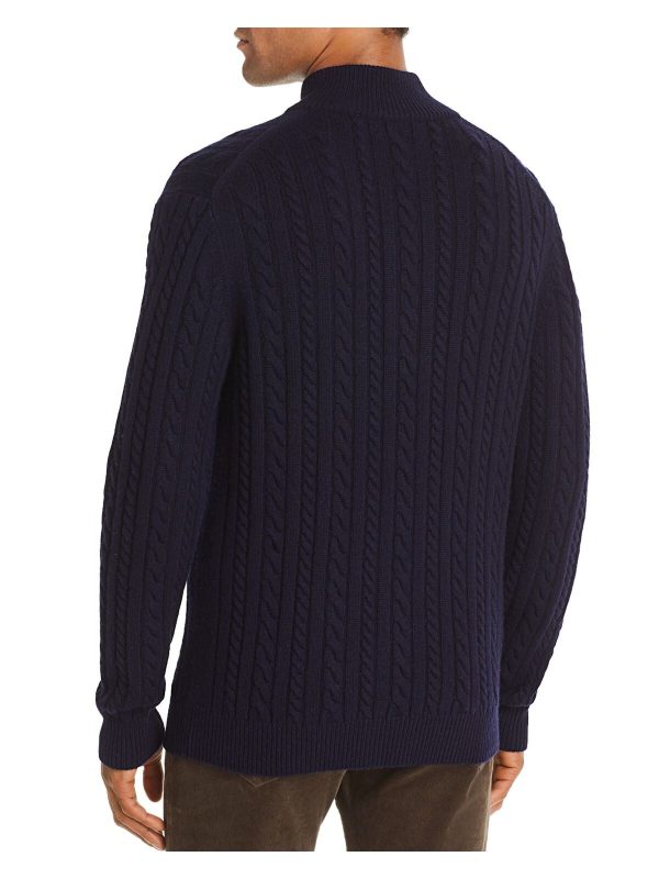 THE MENS STORE Mens Blue Classic Fit Sweater For Cheap