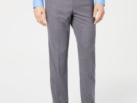 VINCE CAMUTO Mens Gray Flat Front Patterned Slim Fit Performance Stretch Suit Separate Pants Online