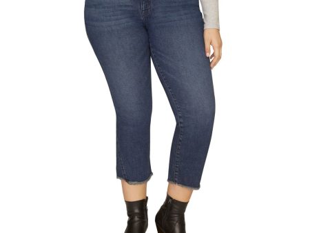 SANCTUARY DENIM Womens Blue Zippered Pocketed Modern Fit  Straight-leg Cropped Jeans Online