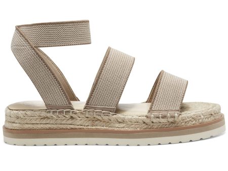 VINCE CAMUTO Womens Beige 1  Platform Espadrille Trim Strappy Comfort Kolindia Round Toe Wedge Slip On Sandals Shoes M Supply