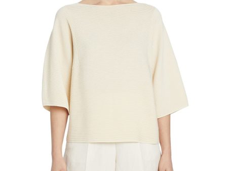 LAFAYETTE 148 Womens Yellow Elbow Sleeve Boat Neck Wear To Work Top Cheap