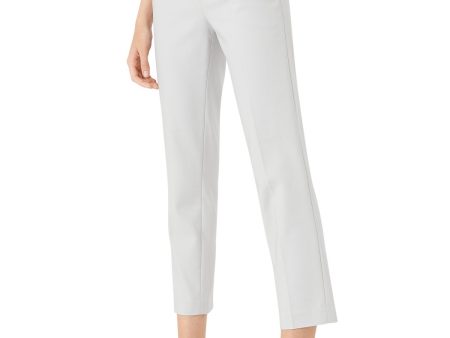 ARMANI Womens Beige Stretch Zippered Pocketed Cropped Wear To Work Straight leg Pants Discount