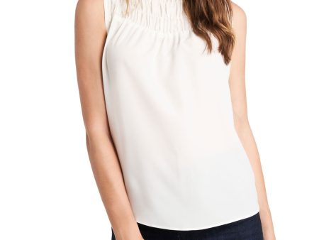 1. STATE Womens Ivory Sleeveless Mock Neck Top Online now