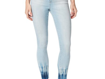 FRAYED JEANS Womens Blue Zippered Pocketed Button Closure Frayed Vented Hem Skinny Jeans Online