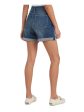 BARBOUR Womens Blue Denim Zippered Pocketed Cuffed Stretch High Waist Shorts Hot on Sale