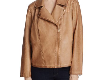 BAGATELLE Womens Faux Leather Zippered Jacket For Cheap