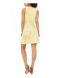 MICHAEL MICHAEL KORS Womens Yellow Zippered Gathered Crossover Neckline Godet Insets Paisley Sleeveless Short Fit + Flare Dress Discount