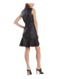 NATORI Womens Zippered Sleeveless V Neck Short Evening Fit + Flare Dress Hot on Sale