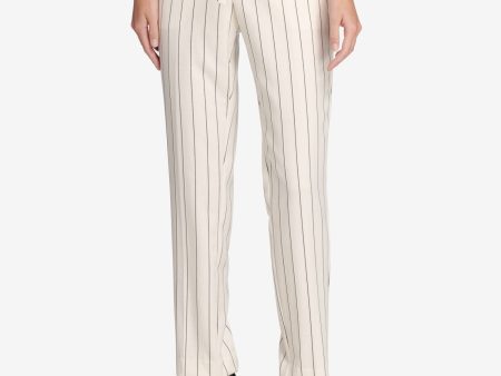 DKNY Womens Stretch Pocketed Pinstripe Wear To Work Straight leg Pants Sale