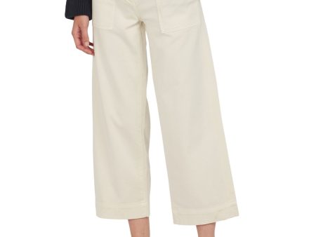 BARBOUR Womens Ivory Stretch Pocketed Zippered Cropped Mid-rise Trousers Wide Leg Pants Online