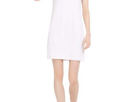 ADRIANNA PAPELL Womens Graphic Cap Sleeve Crew Neck Short Shift Dress For Sale