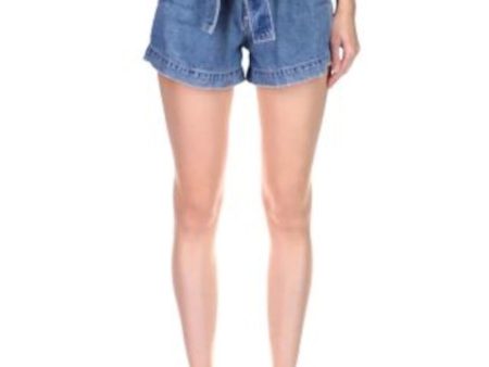 DL1961 Womens Blue Zippered Pocketed Tie Waist Shorts Cheap