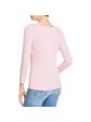 DOLAN Womens Pink Stretch Ribbed 3 4 Sleeve Boat Neck T-Shirt Cheap