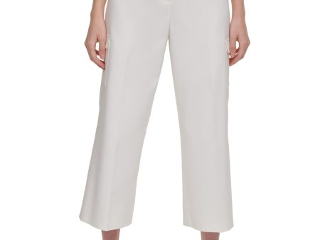 CALVIN KLEIN Womens Stretch Zippered Wear To Work Wide Leg Pants Discount