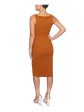 RACHEL RACHEL ROY Womens Orange Zippered Belt Buckled Faux-wrap Lined Sleeveless Square Neck Below The Knee Wear To Work Sheath Dress on Sale