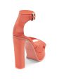 ALEXANDER MCQUEEN Womens Coral Platform 1-1 2  Pull Tab Logo Ankle Strap Cushioned Round Toe Block Heel Buckle Heeled Cheap