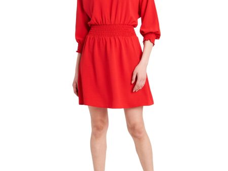 MSK Womens 3 4 Sleeve Above The Knee Evening Fit + Flare Dress on Sale