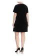 MICHAEL KORS Womens Rhinestone Short Sleeve Jewel Neck Above The Knee Evening Shift Dress For Discount