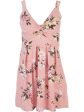 PLANET GOLD Womens Stretch Twist Front Floral Sleeveless Sweetheart Neckline Short Party Fit + Flare Dress Supply