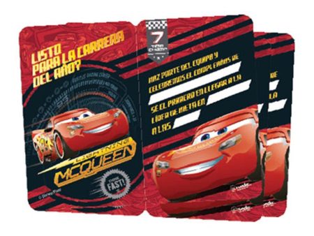 tarjeta invitacion cars 3 x 8 unds For Discount