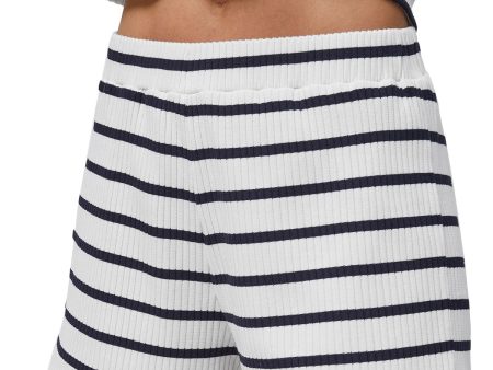 FRENCH CONNECTION Womens Stretch Ribbed Striped Shorts Cheap