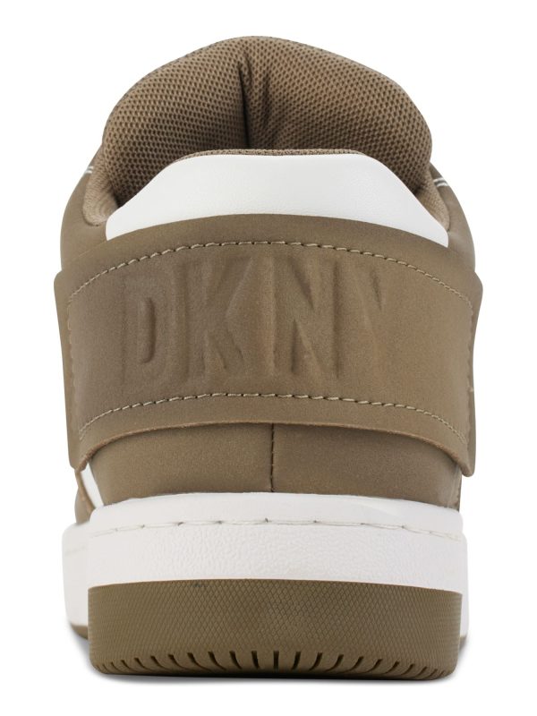 DKNY Womens Green Mixed Media Padded Ozone Round Toe Lace-Up Leather Sneakers Shoes For Sale