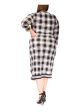 MICHAEL MICHAEL KORS Womens Ivory Unlined Asymmetrical Pullover Plaid 3 4 Sleeve Crew Neck Midi Faux Wrap Dress Online Hot Sale