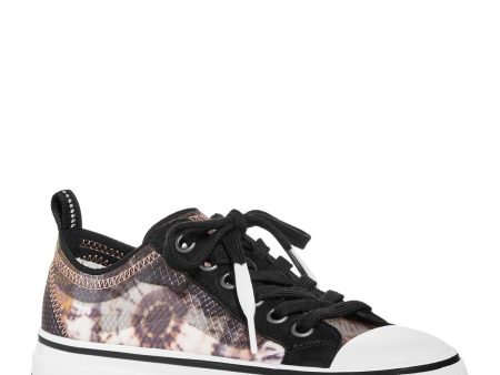 ASH Womens Black Tie Dye Pull Tab Comfort Vertu Round Toe Platform Lace-Up Athletic Sneakers Shoes Discount