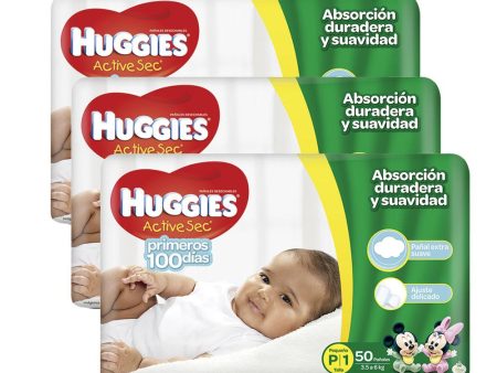 etapa 1   150 panales huggies active sec   unisex For Discount