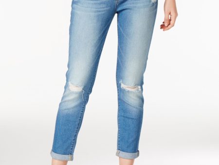 7 FOR ALL MANKIND Womens Blue Boyfriend Jeans Hot on Sale