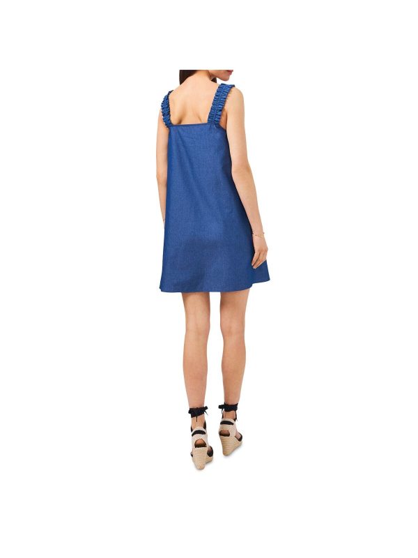 1. STATE Womens Pocketed Sleeveless Square Neck Mini Shift Dress Online