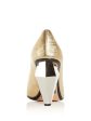 MARC JACOBS Womens Gold Comfort Metallic The Pump Pointed Toe Sculpted Heel Slip On Leather Dress Pumps Shoes For Cheap