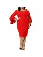 R&M RICHARDS Womens Stretch Zippered Off Shoulder Knee Length Party Sheath Dress Hot on Sale