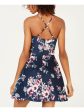 SPEECHLESS Womens Floral Halter Short Fit + Flare Dress For Sale