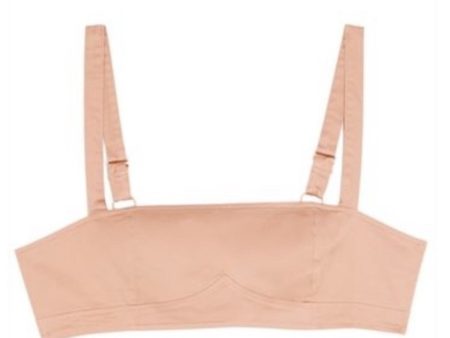 DANIELLE BERNSTEIN Womens Beige Square Neck Crop Top on Sale