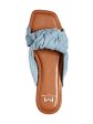 MARC FISHER Womens Blue Knot Padded Farisa Square Toe Slip On Slide Sandals Shoes Online Sale