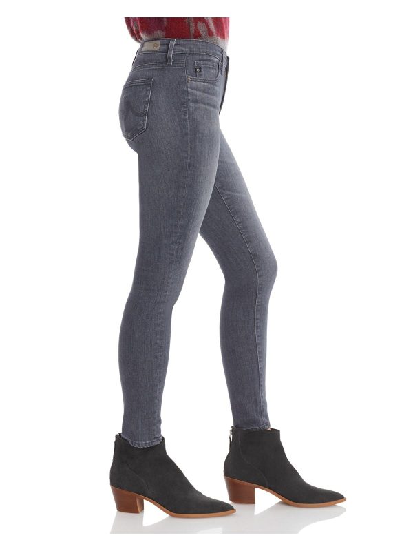 AG Womens Gray Zippered Pocketed Skinny Jeans Online