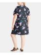 RACHEL ROY Womens Belted Floral Short Sleeve V Neck Knee Length Wrap Dress Fashion