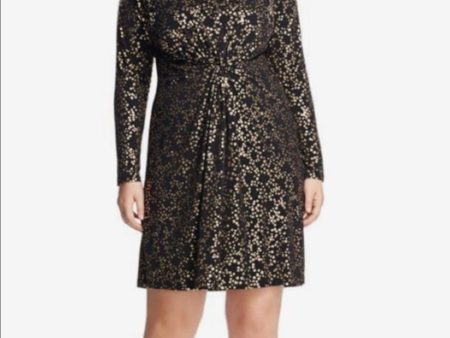 MICHAEL KORS Womens Twist Front Printed Long Sleeve Crew Neck Above The Knee Fit + Flare Dress Online