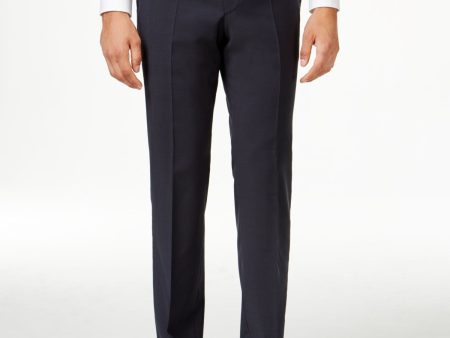 HUGO Mens Boss Red Label Blue Flat Front, Suit Separate Pants Online Sale