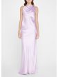 SERGIO HUDSON Womens Purple Tie Zippered Lined Open Back Sleeveless Cowl Neck Full-Length Evening Gown Dress Fashion