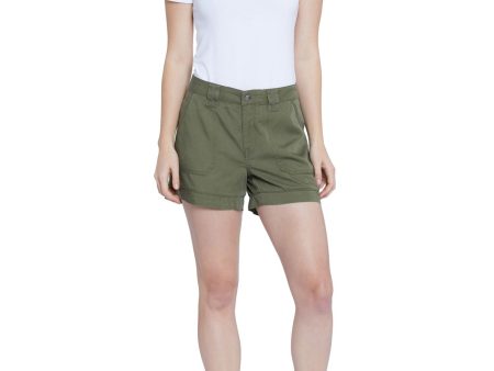 SEVEN7 Womens Green Zippered Pocketed Utility High Waist Shorts For Discount