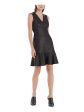 NATORI Womens Zippered Sleeveless V Neck Short Evening Fit + Flare Dress Hot on Sale