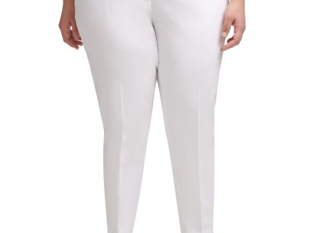 CALVIN KLEIN Womens Stretch Zippered Wear To Work Straight leg Pants For Sale