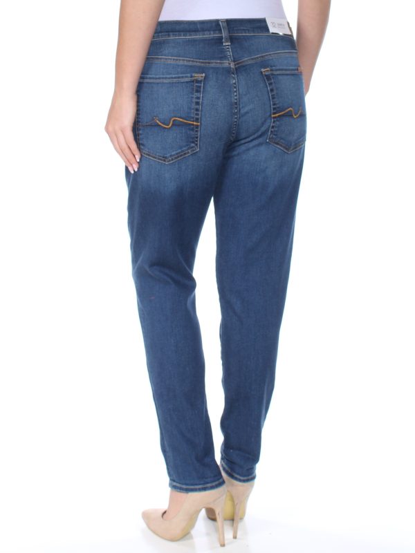 7 FOR ALL MANKIND Womens Blue Boyfriend Jeans Hot on Sale